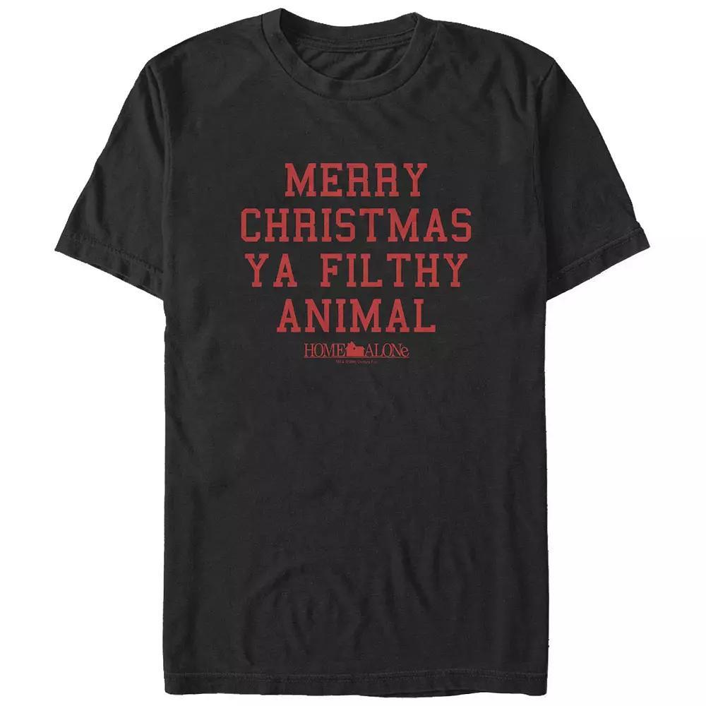 Big & Tall Home Alone Merry Christmas Ya Filthy Animal Graphic Tee, Men's, Size: 4XL, Black Product Image