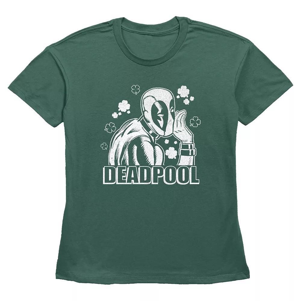 Women's Marvel Deadpool Lucky Secret Graphic Tee, Size: Large, Green Product Image