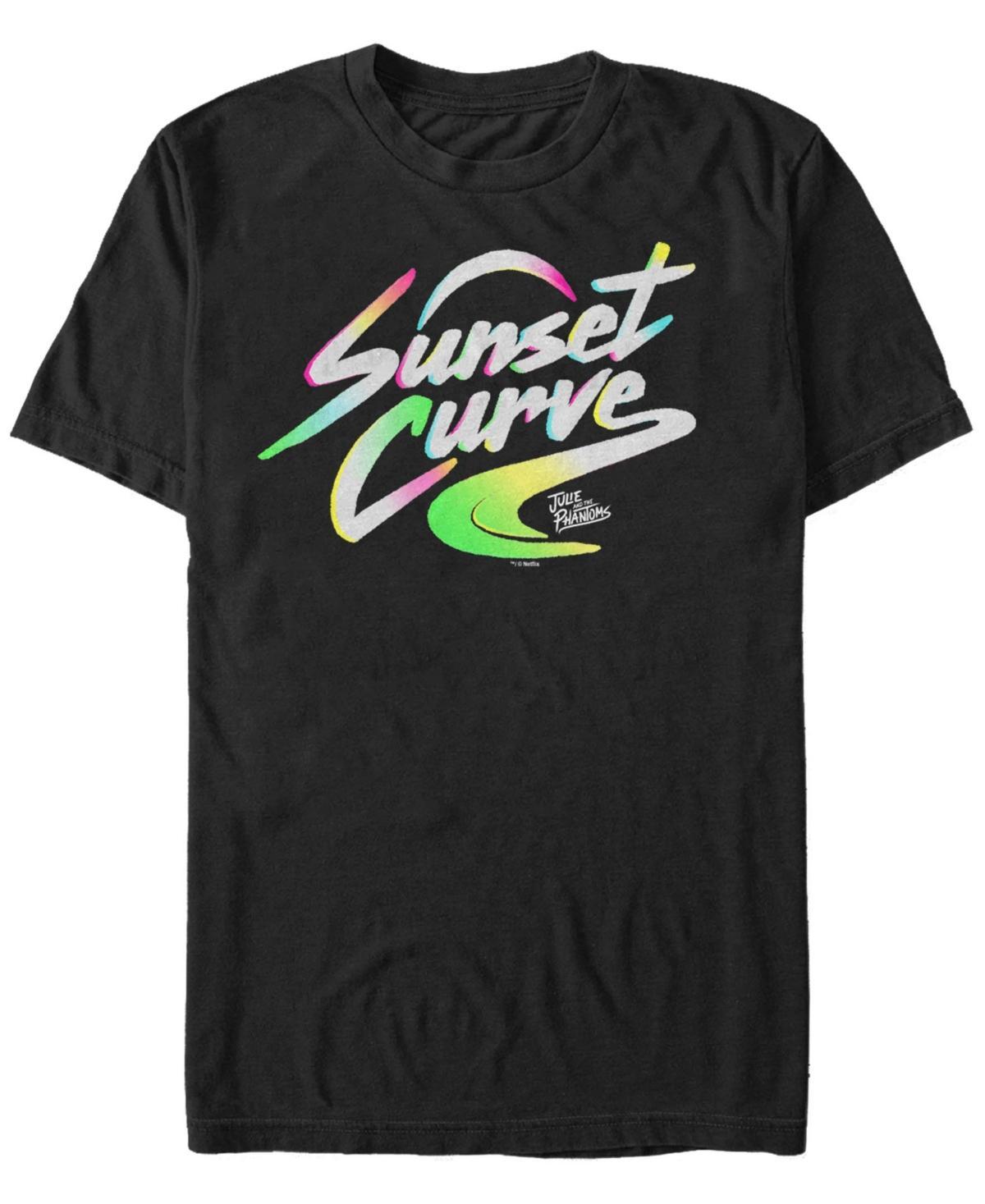 Men's Julie And The Phantoms Sunset Curve Logo Tee, Size: Large, Black Product Image