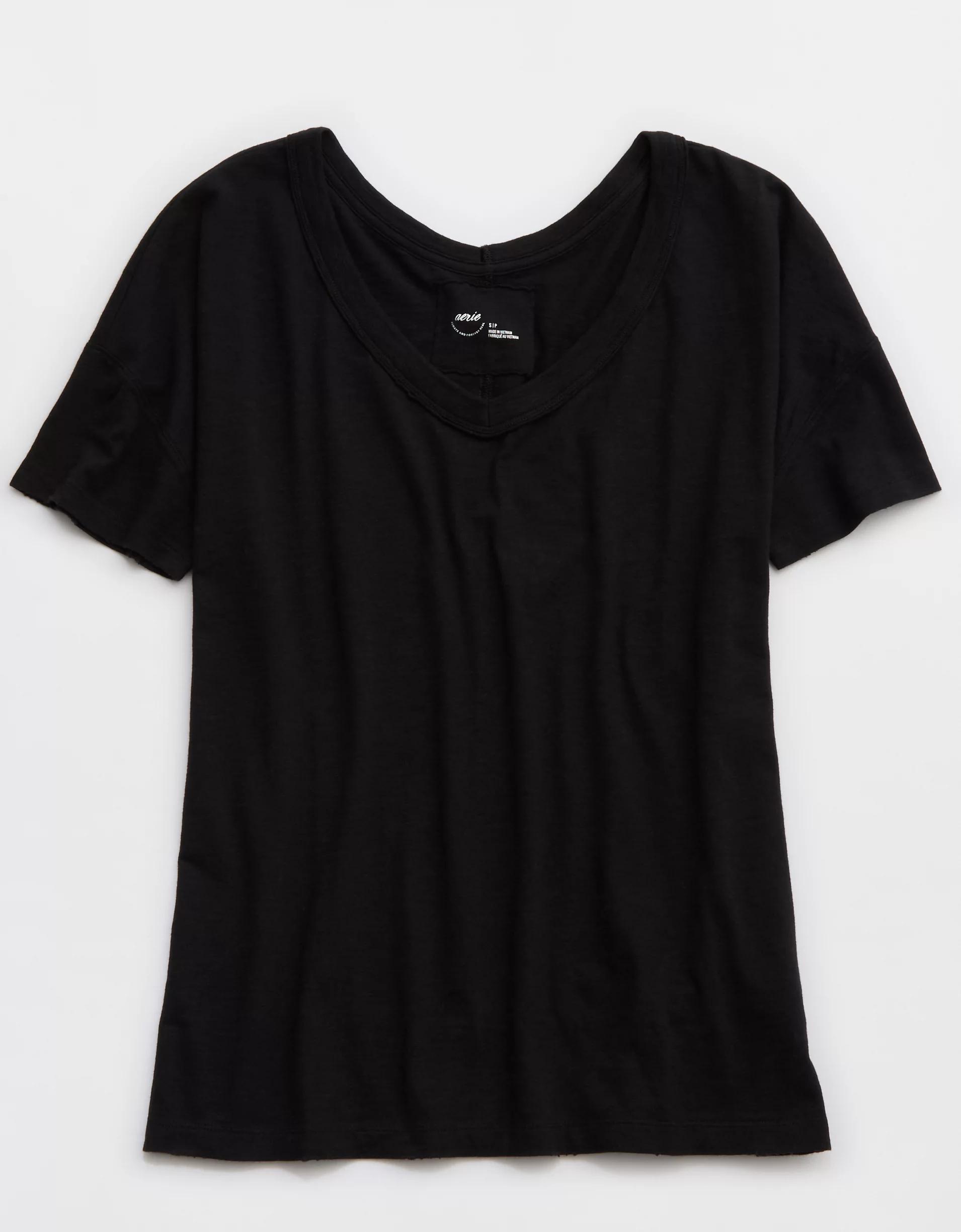 Aerie Oversized V-Neck Boyfriend T-Shirt Product Image
