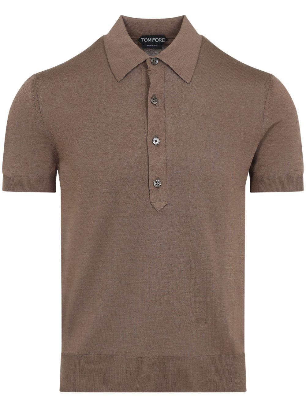 TOM FORD Short-sleeve Polo Shirt In Brown Product Image