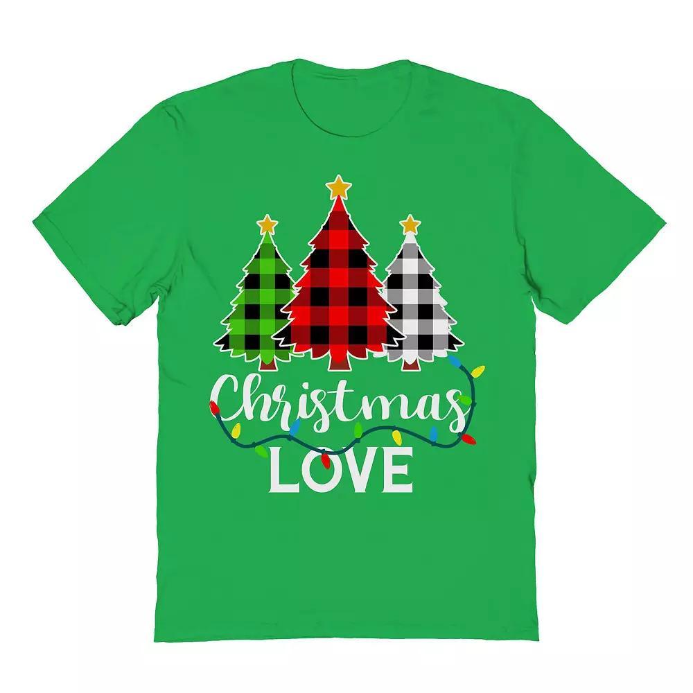 Men's Love Trees Christmas Graphic Tee, Size: XXL, Irish Green Product Image