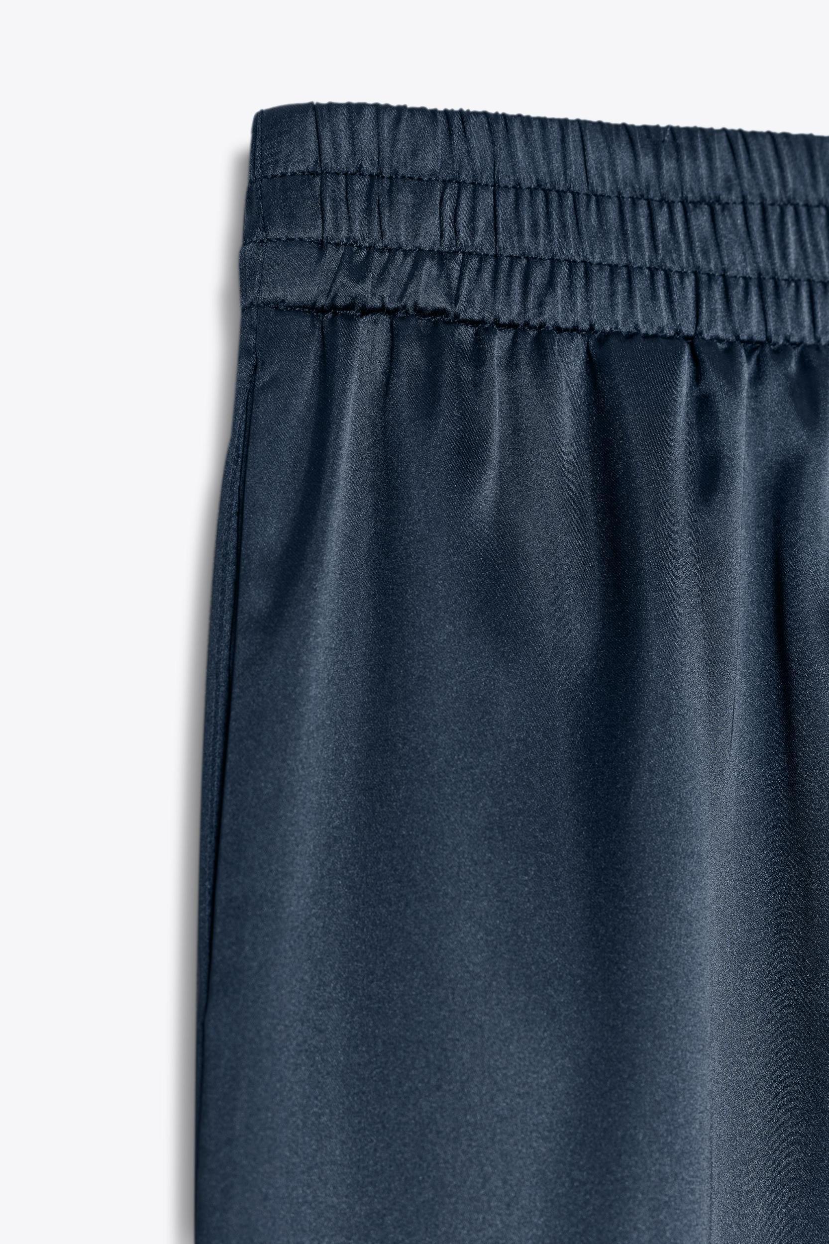 SATIN WIDE LEG PANTS Product Image