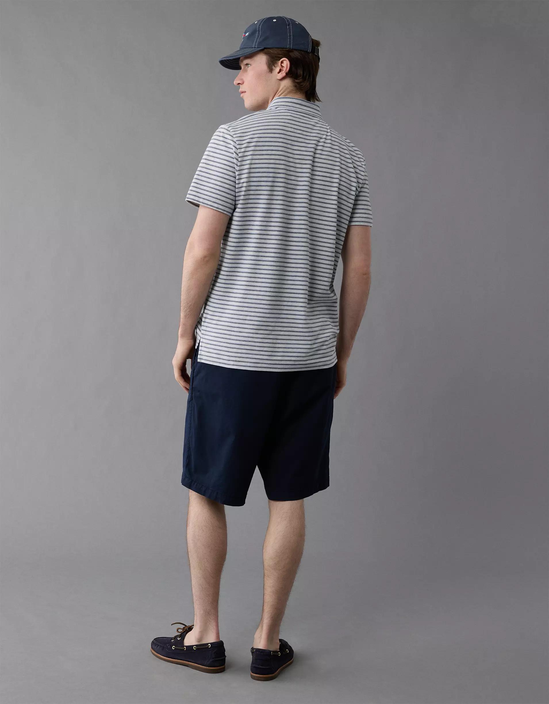 AE 24/7 Club Logo Striped Polo Shirt Product Image