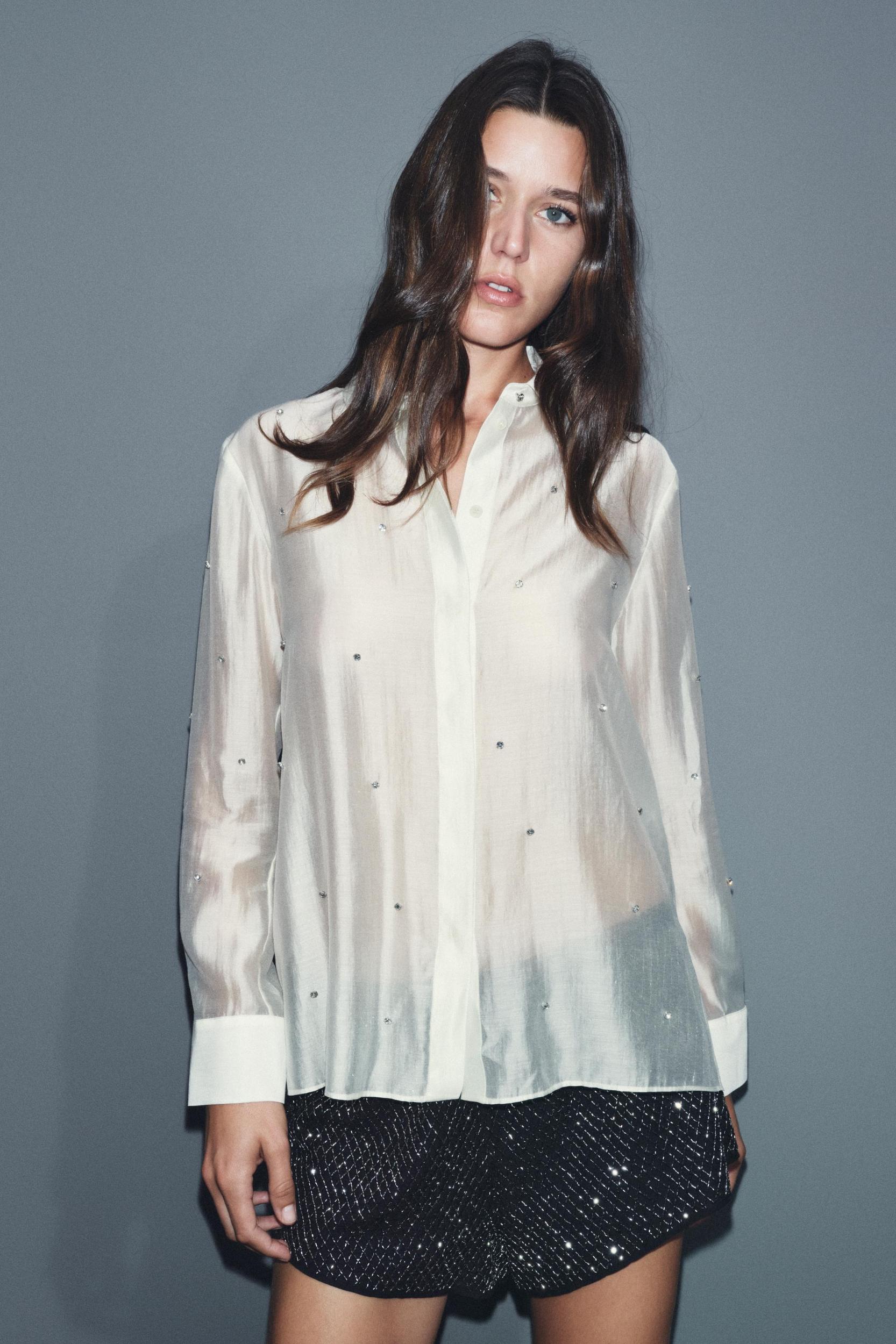 EMBROIDERED JEWEL SHIRT ZW COLLECTION Product Image
