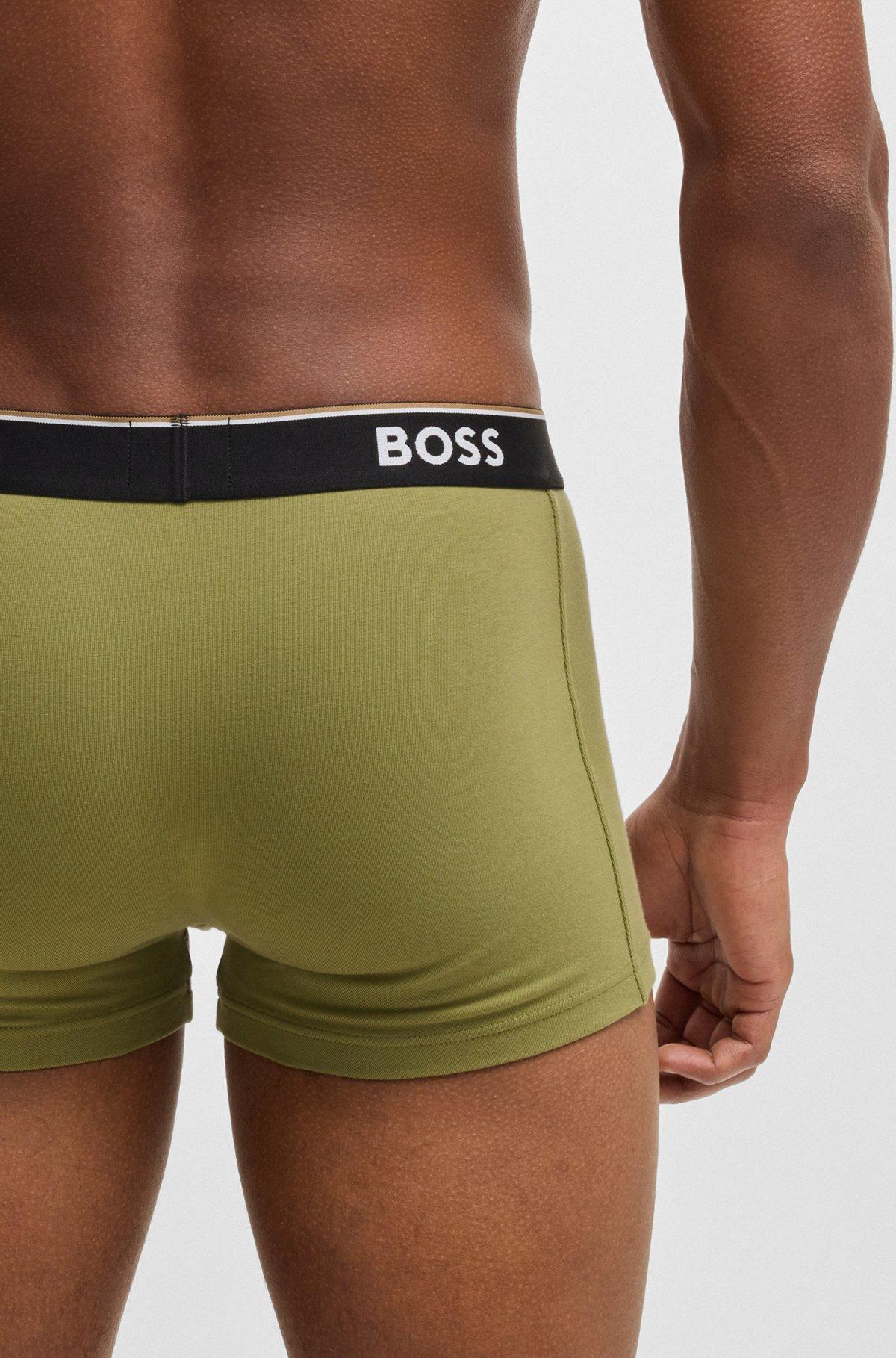 Three-pack of stretch-cotton trunks with logo waistbands Product Image