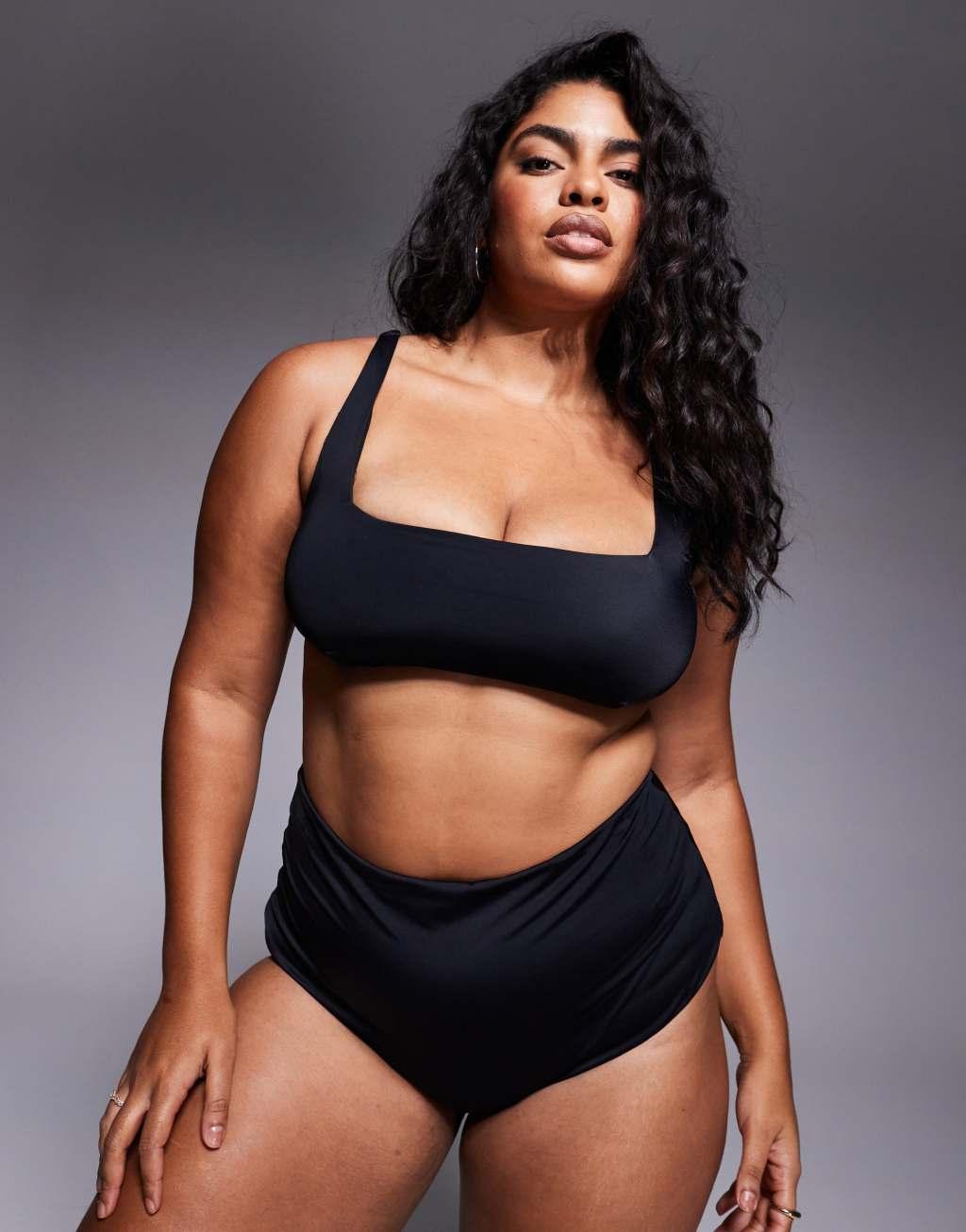 ASOS DESIGN Curve Maya mix and match square neck crop bikini top Product Image