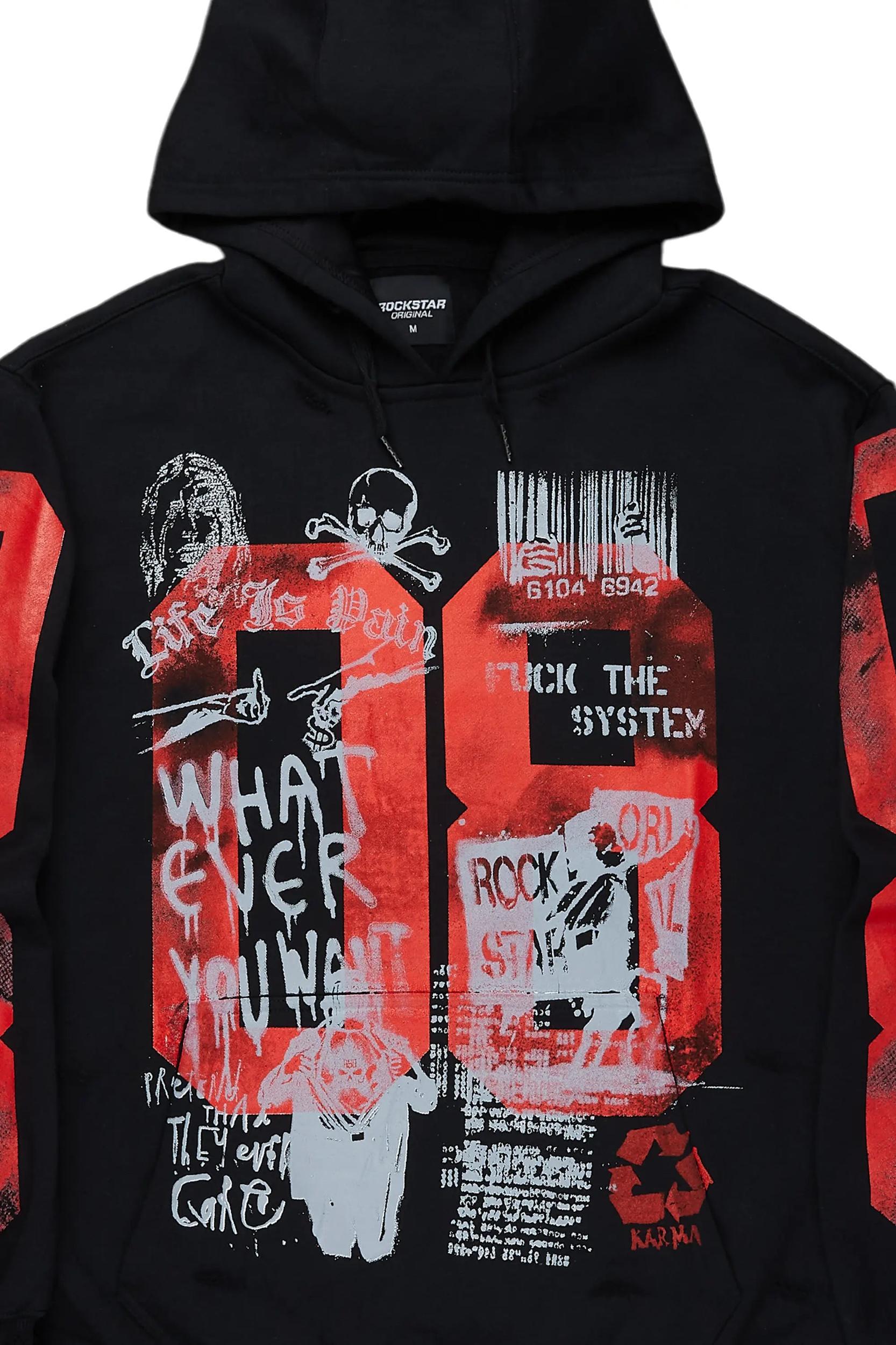 Grill Black Graphic Hoodie Male Product Image