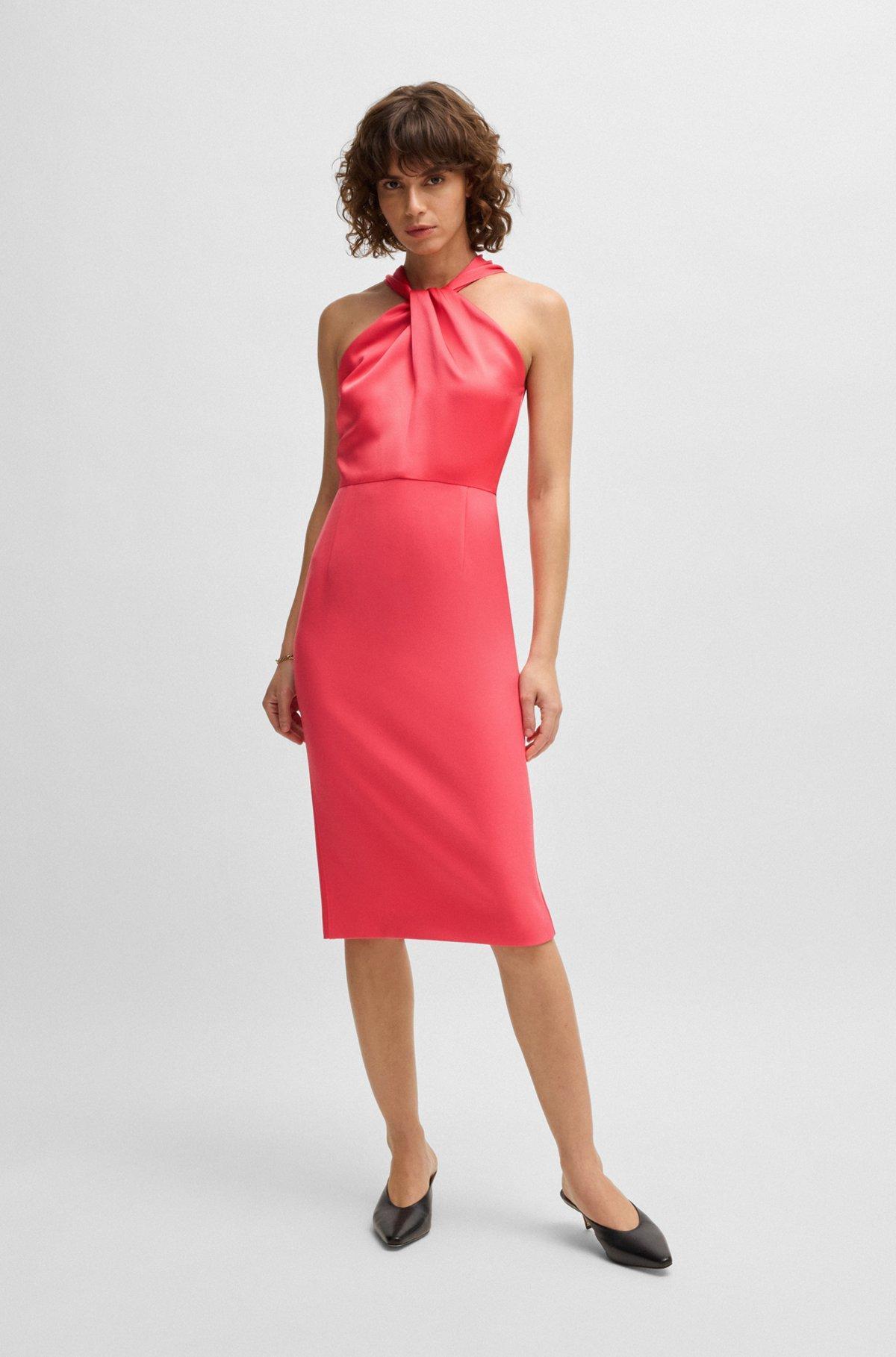 Twist-detail dress in stretch fabric Product Image