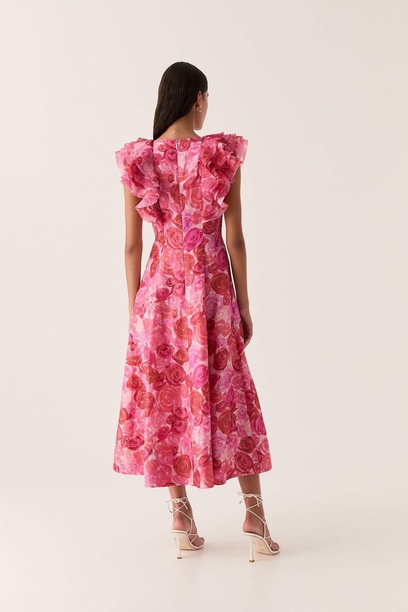 Enchanted Plunge Midi Dress Product Image