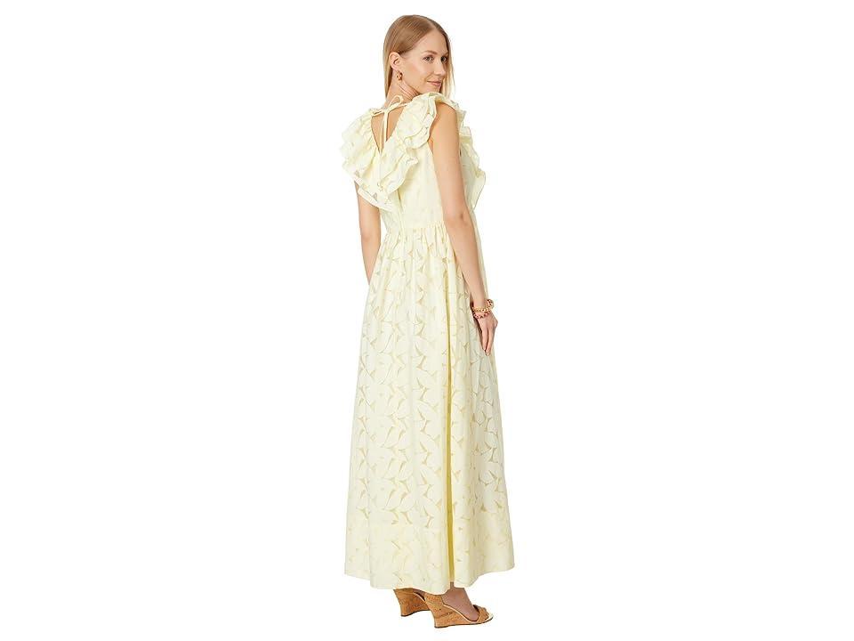 Lilly Pulitzer Ritamarie V-Neck Ruffle Maxi (Pastel Finch Flora Faille) Women's Dress Product Image