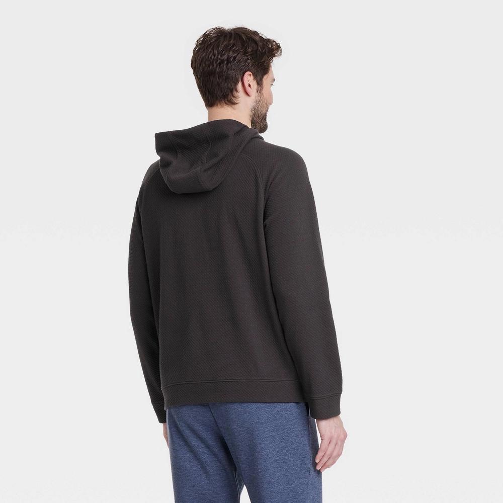 Mens Textured Pullover Hoodie - All In Motion Charcoal L Product Image