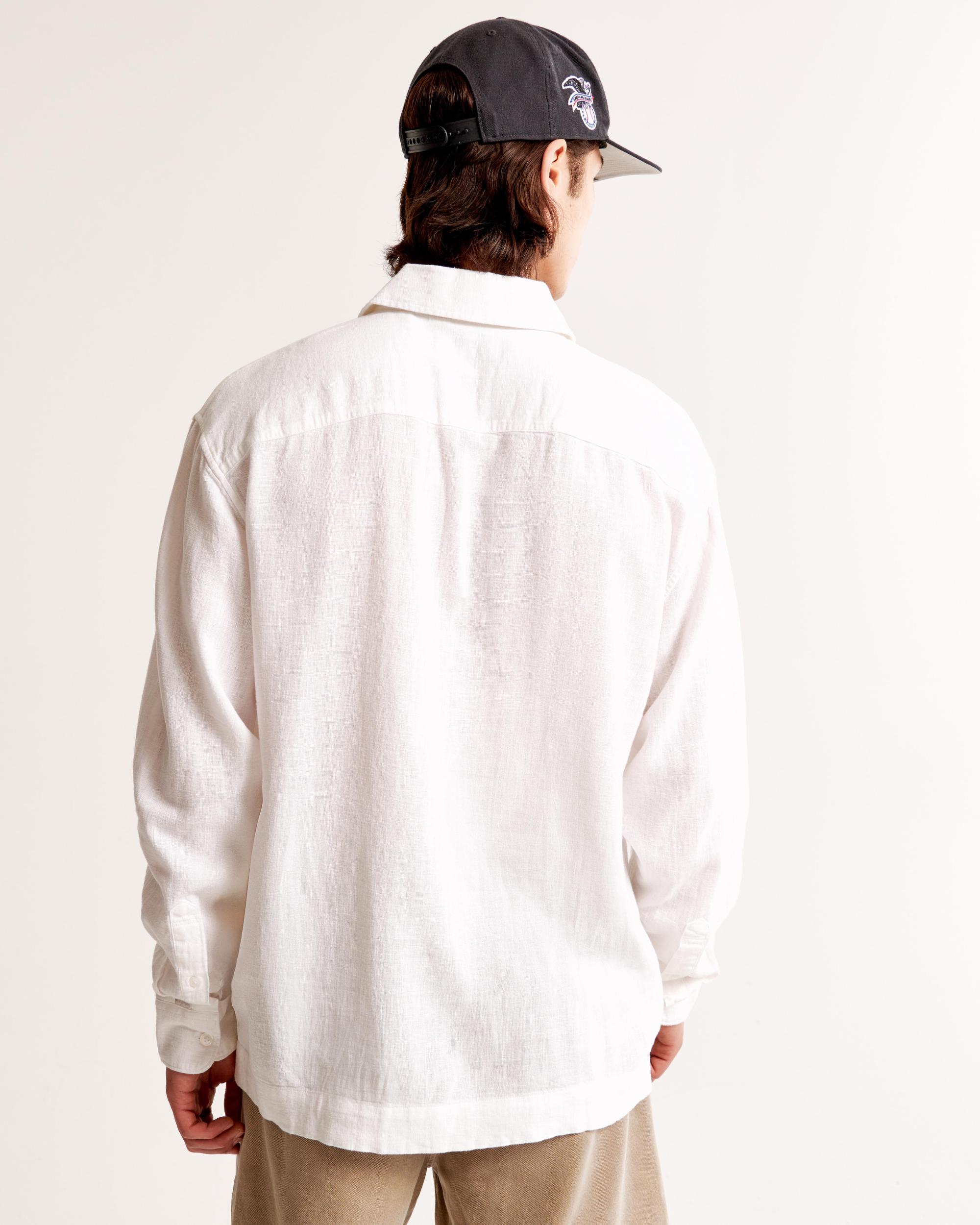 Long-Sleeve Summer Linen-Blend Popover Product Image