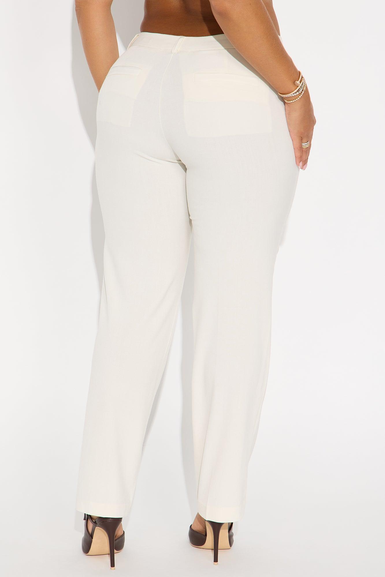 The Amalfi Tapered Trouser Pant - Cream Product Image
