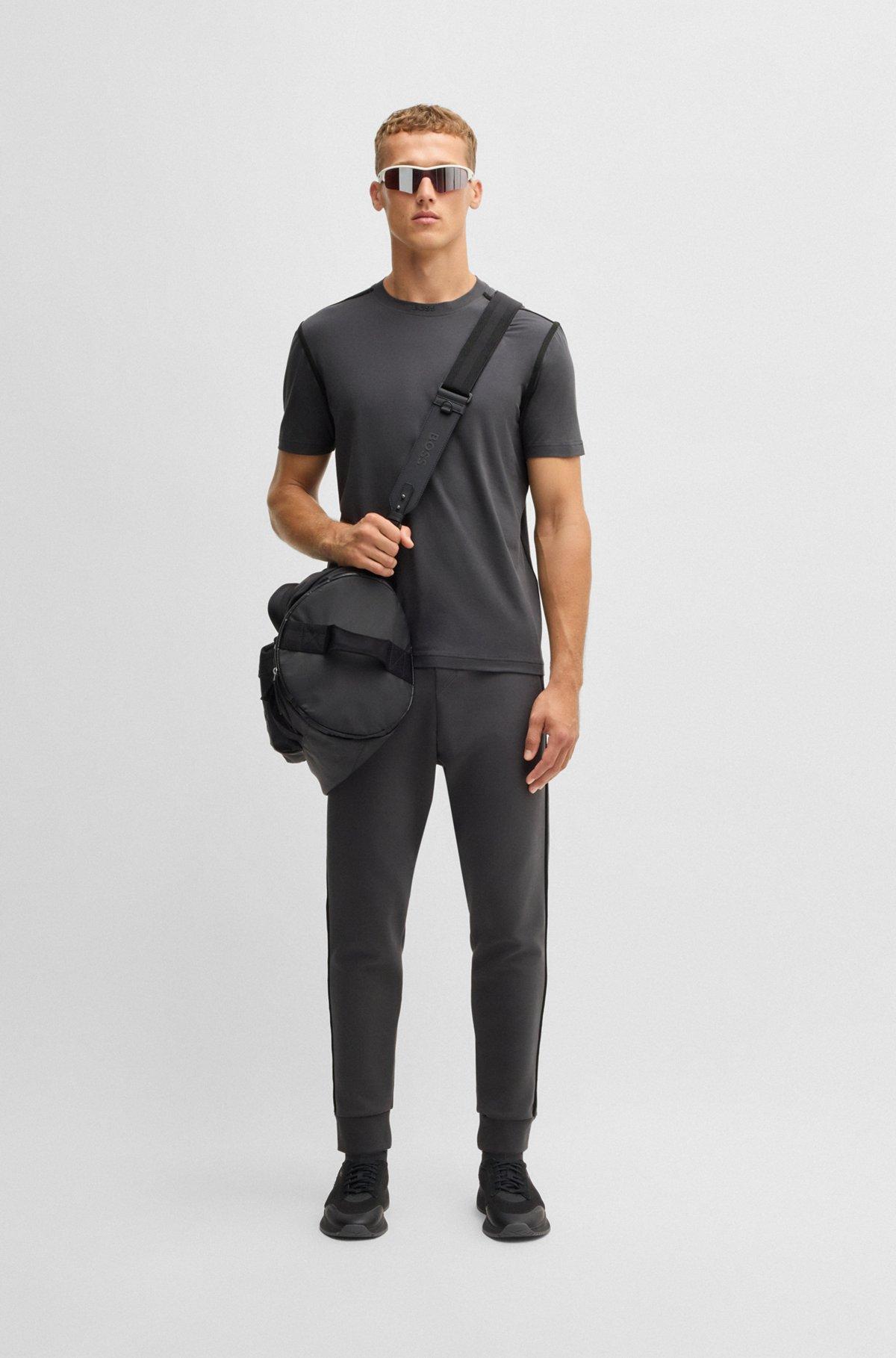 Stretch-cotton T-shirt with tape trims Product Image