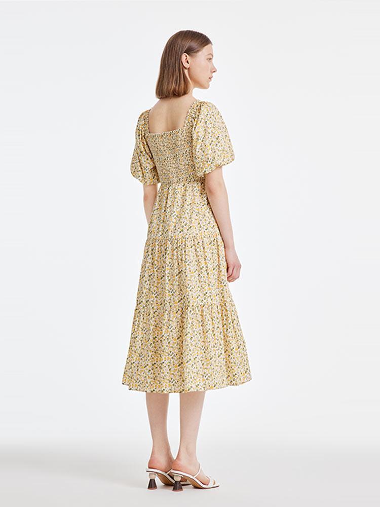 Floral Puff Sleeve Dress Product Image