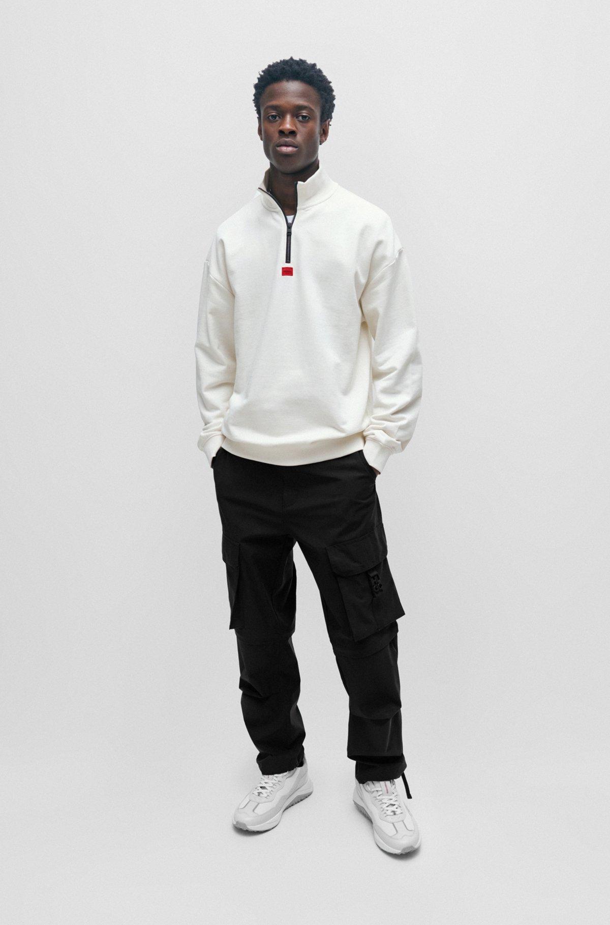 Mixed-material trainers with leather trims Product Image
