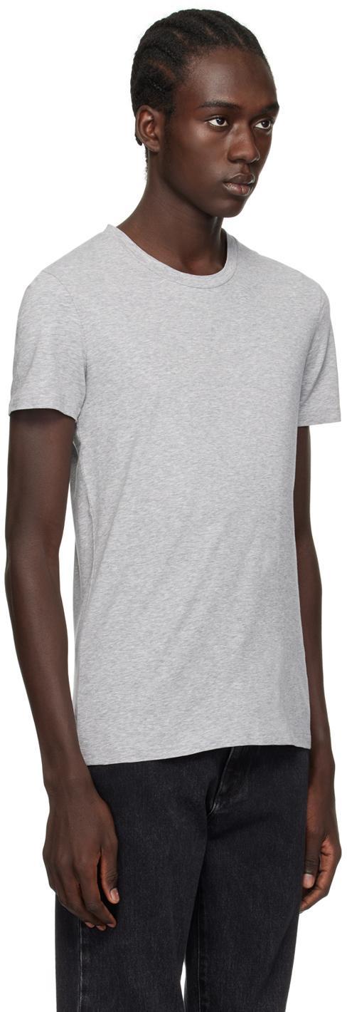 ZEGNA Gray Crewneck T-shirt In White Product Image