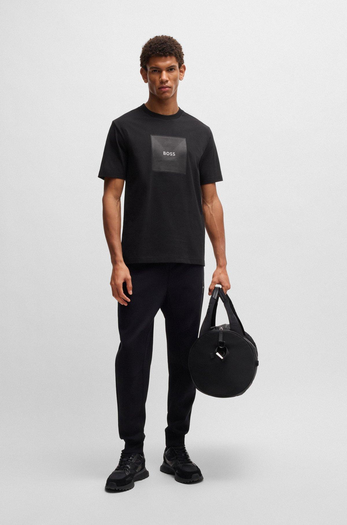 Cotton-jersey T-shirt with fineline logo artwork Product Image