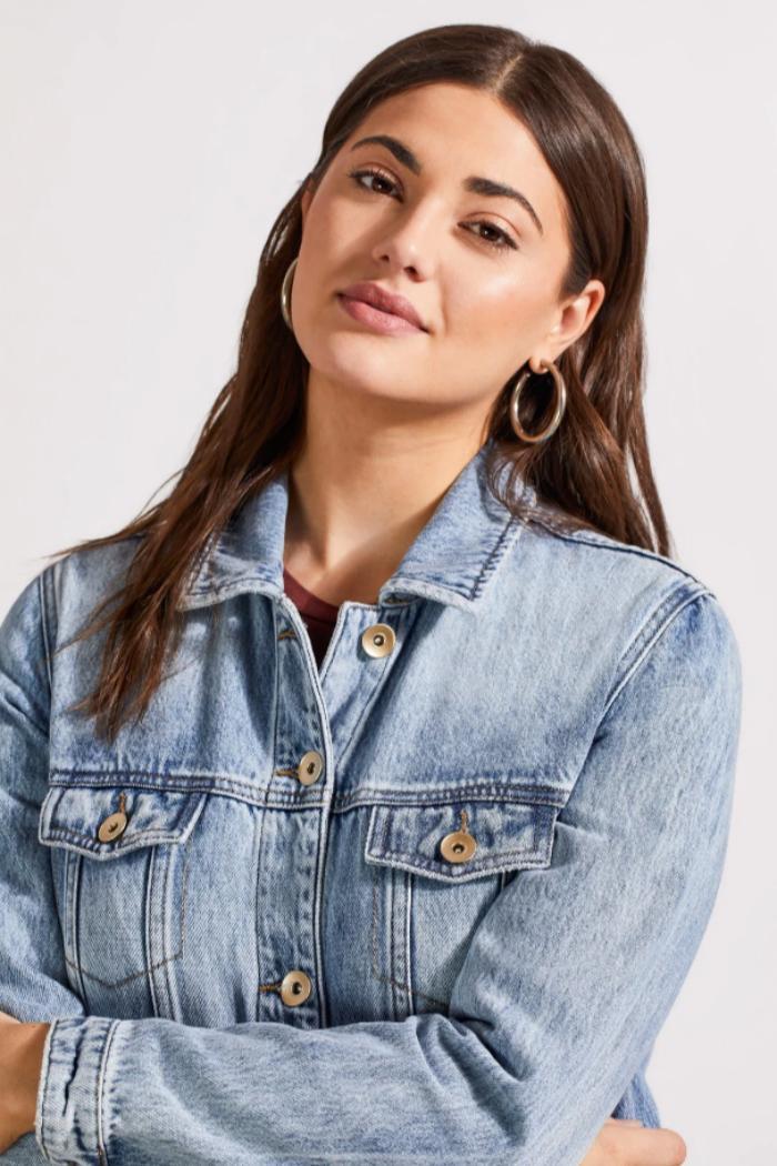 Pocketed Denim Duster Jacket Product Image