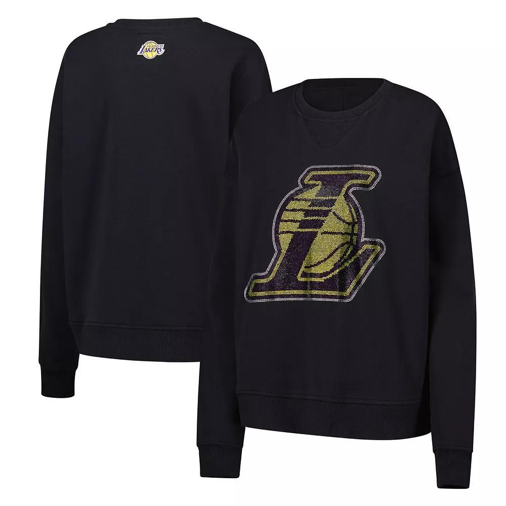 Women's Terez Black Los Angeles Lakers Gemstone Logo Pullover Sweatshirt, Size: Large Product Image