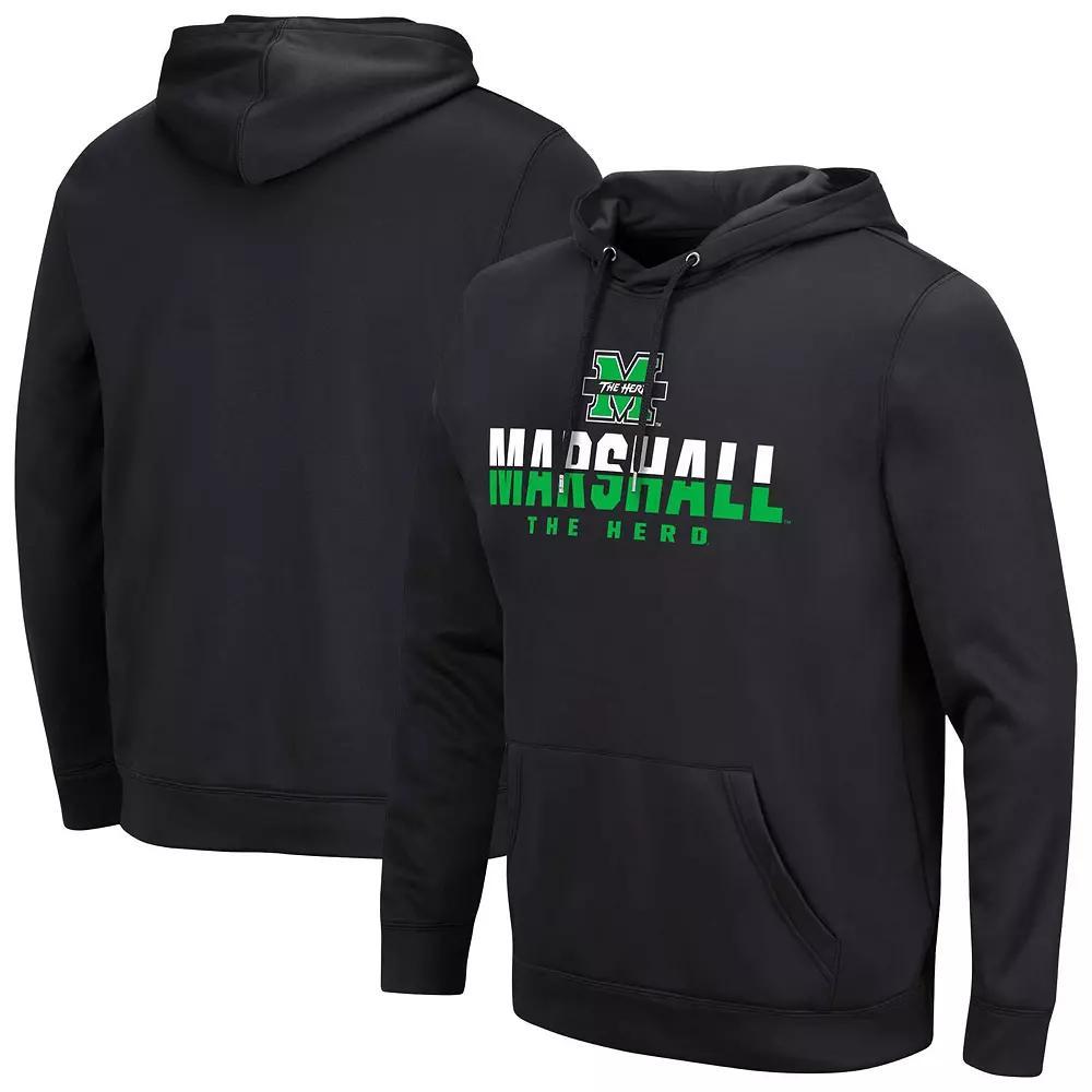 Men's Colosseum Black Marshall Thundering Herd Lantern Pullover Hoodie, Size: Medium Product Image