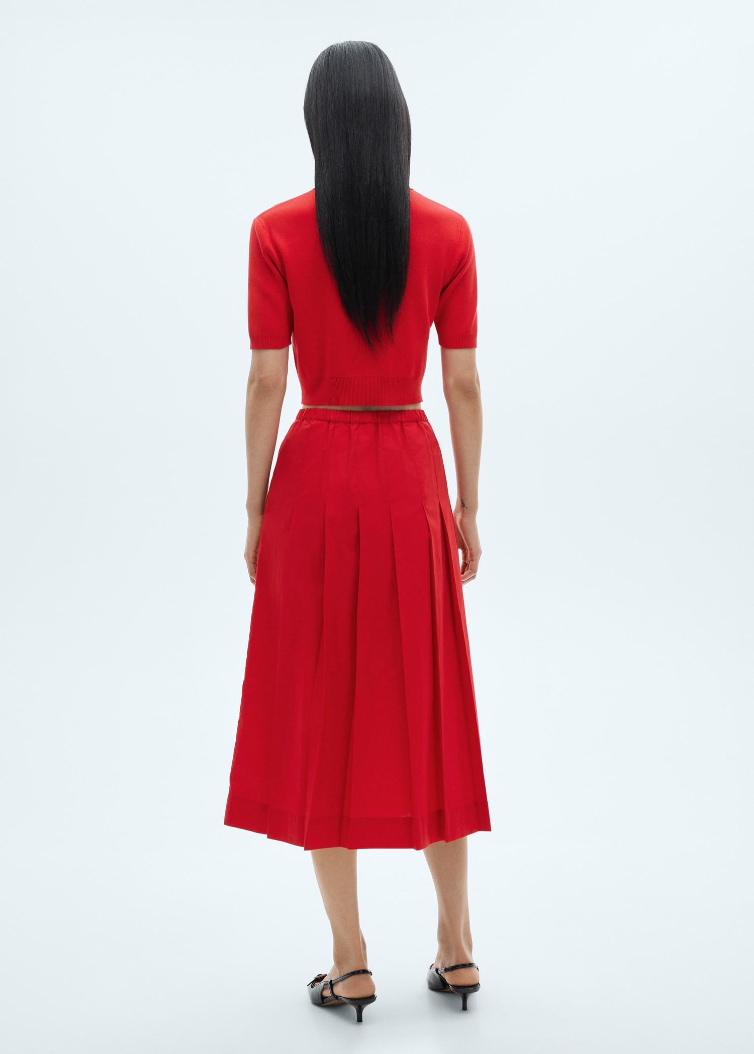 Cotton pleated skirt - Women | MANGO USA Product Image