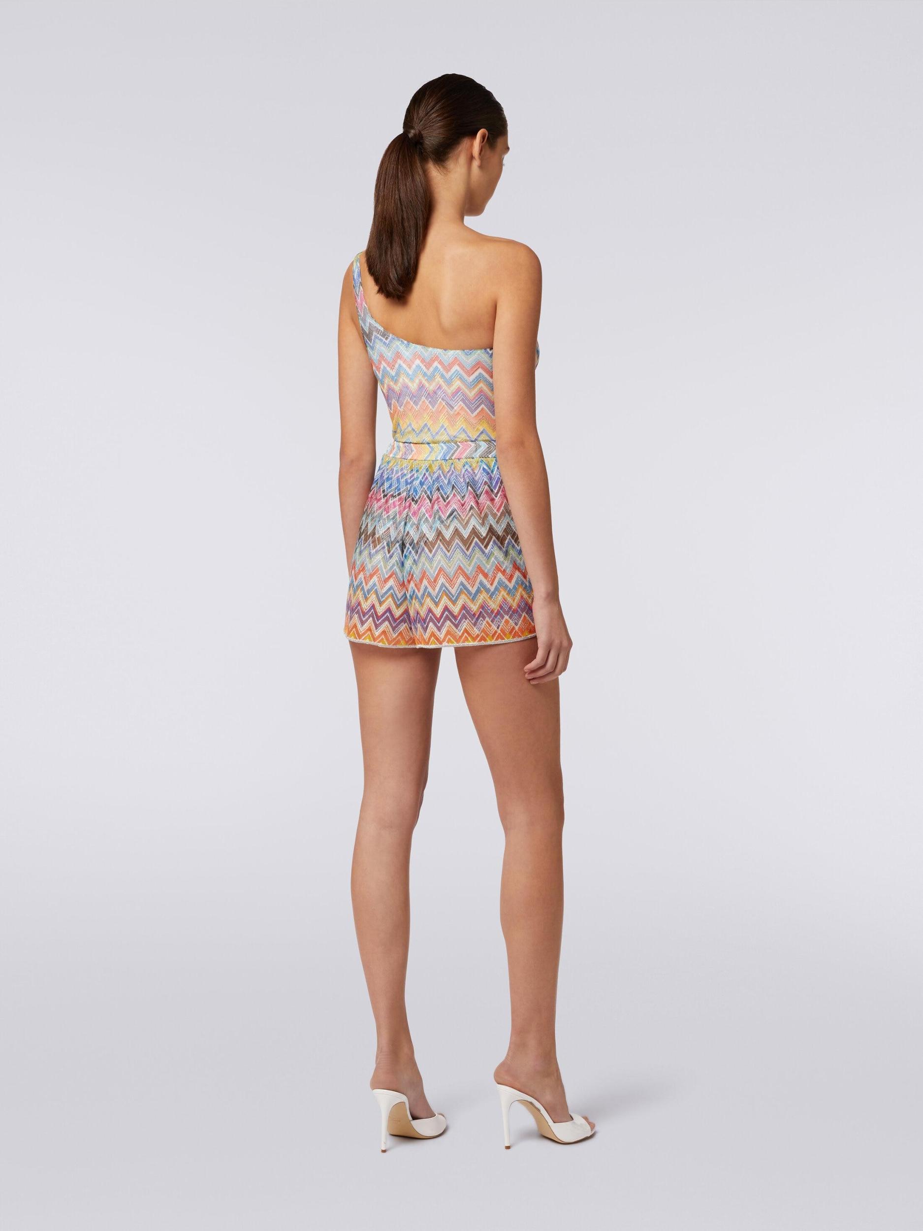 Cover-up shorts with zigzag print and lurex Product Image