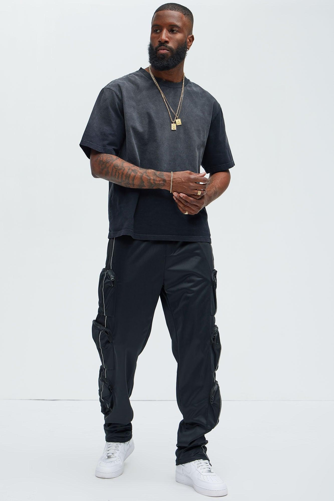 I Got You Cargo Baggy Track Pants - Black Product Image