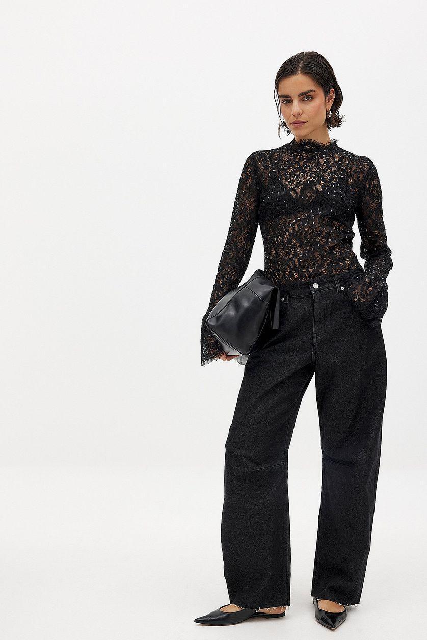 Lace Sequin Blouse Product Image