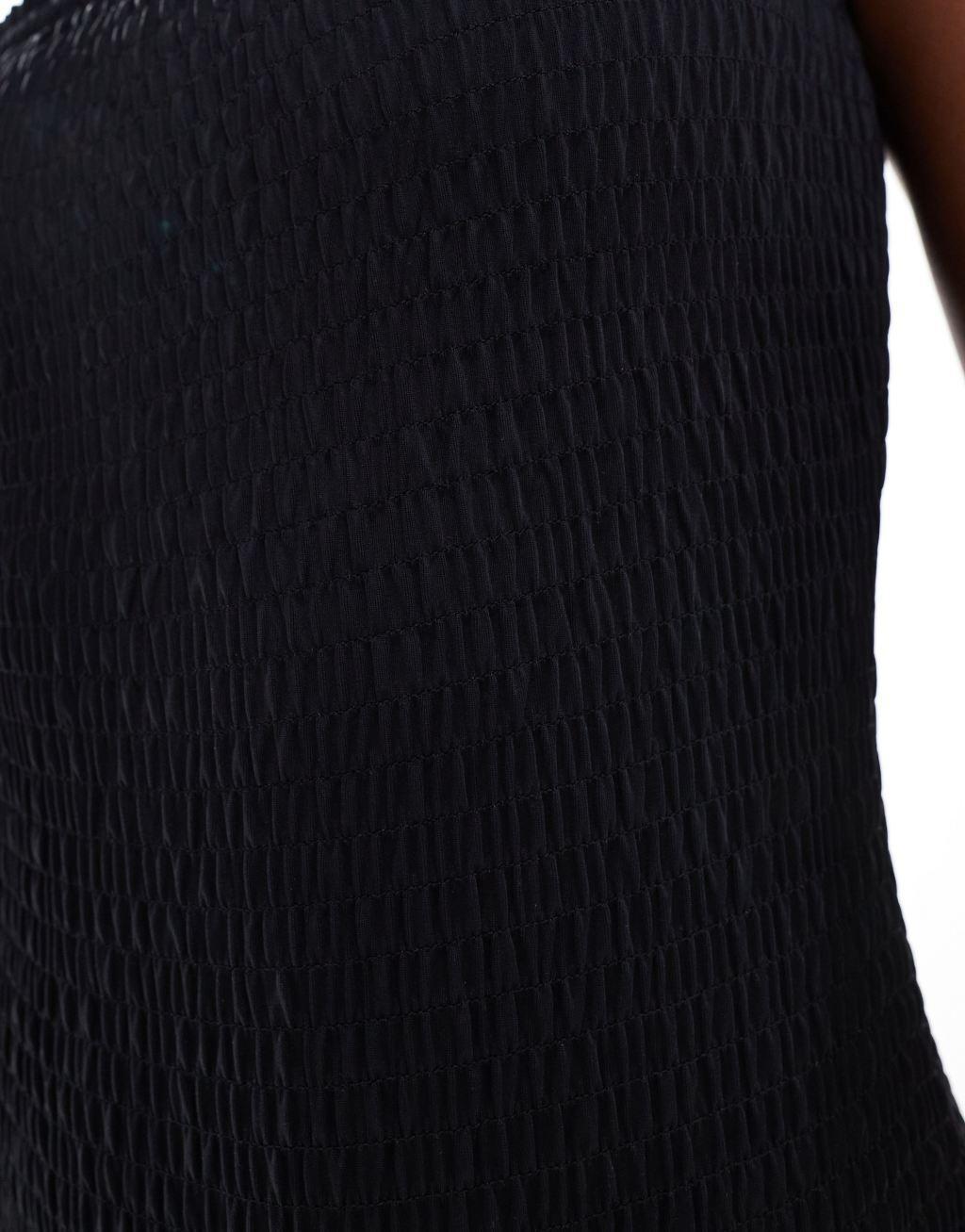 South Beach frilly crinkle bandeau swimsuit in black Product Image