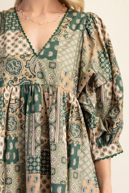 The Jessica Paisley Print Dress (Small to Large) Product Image