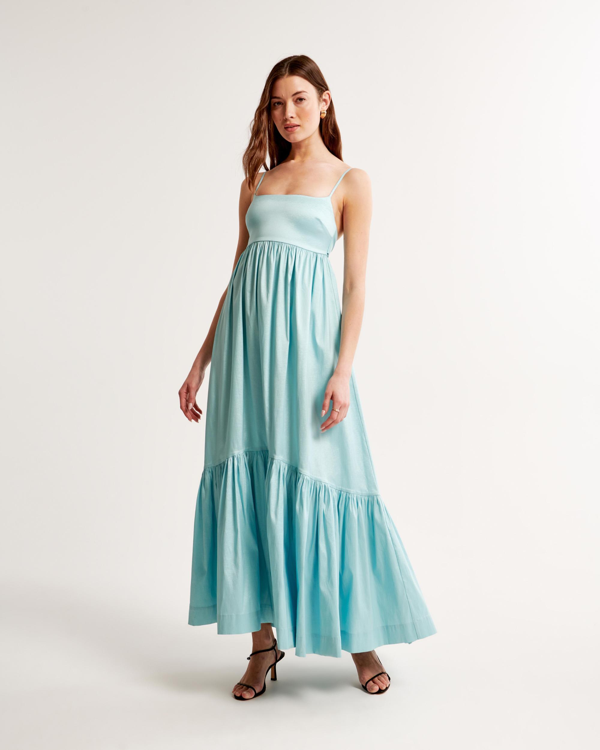 Drama Bow-Back Taffeta Maxi Dress Product Image