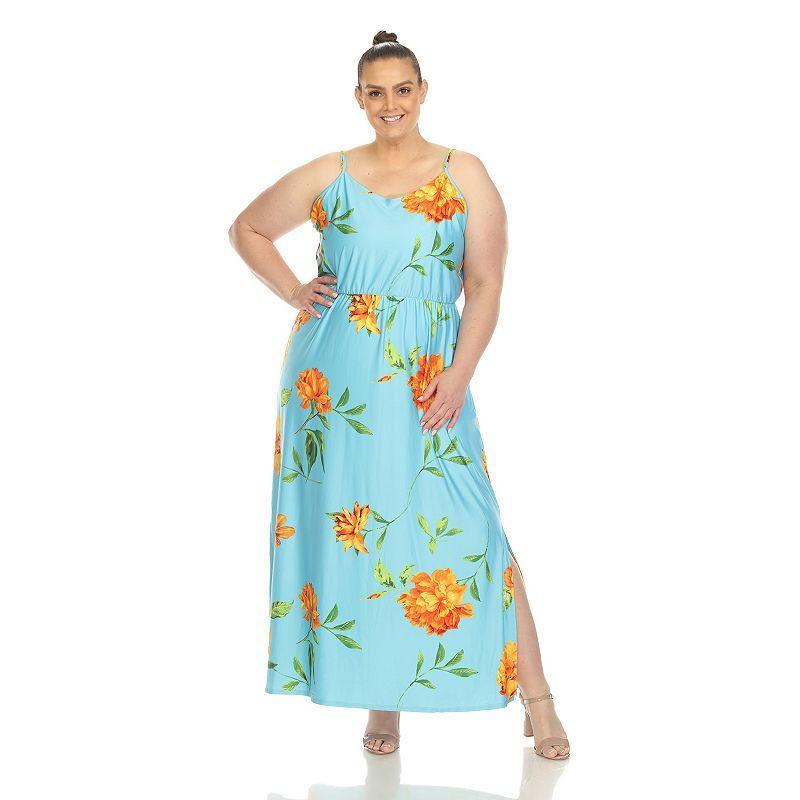 White Mark Plus Size Floral Strap Maxi Dress - Yellow Product Image