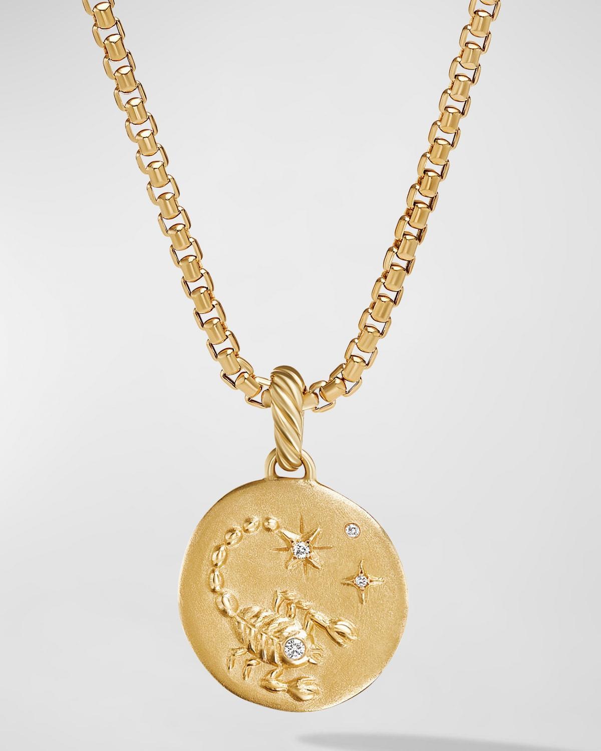David Yurman 18K Yellow Gold Diamond Aquarius Amulet Pendant Product Image