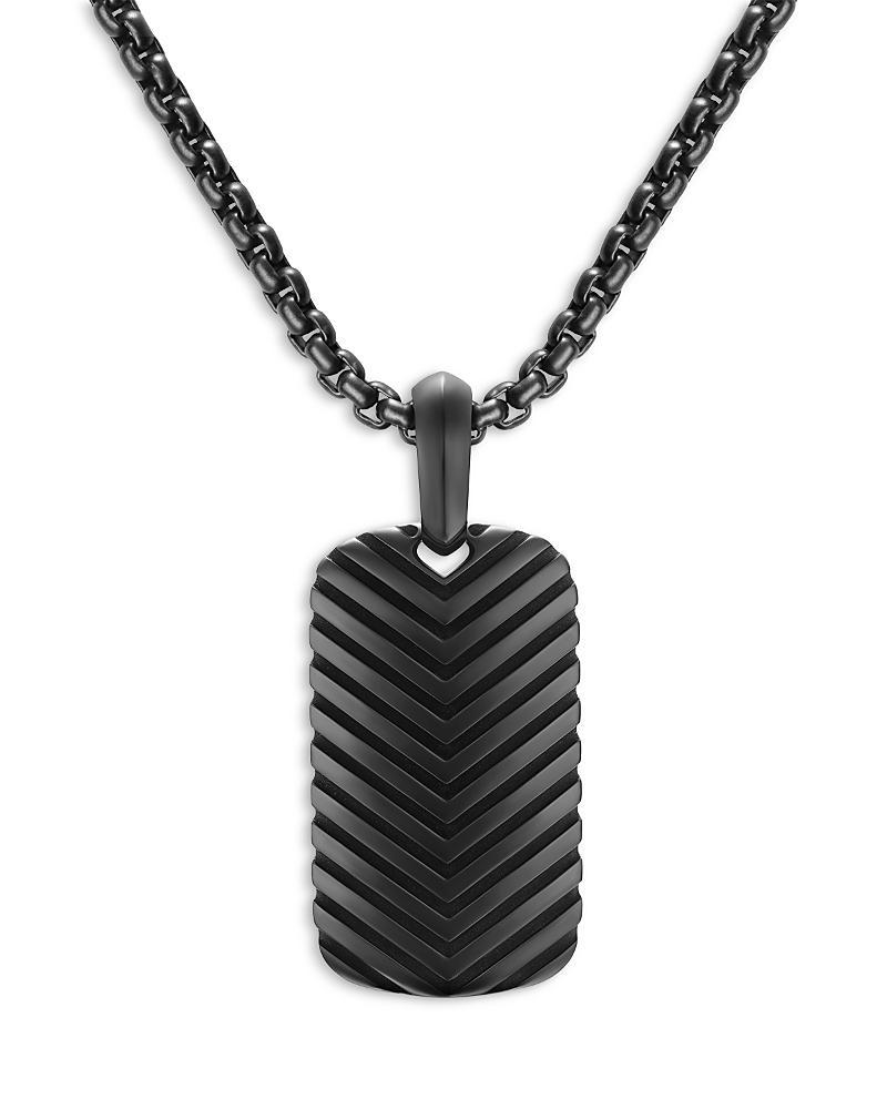 Mens Chevron Tag in Black Titanium, 27mm Product Image