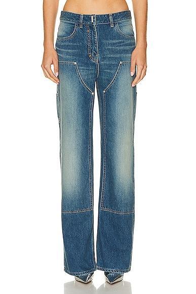Givenchy Patches Wide Leg in Deep Blue - Blue. Size 28 (also in ). Product Image