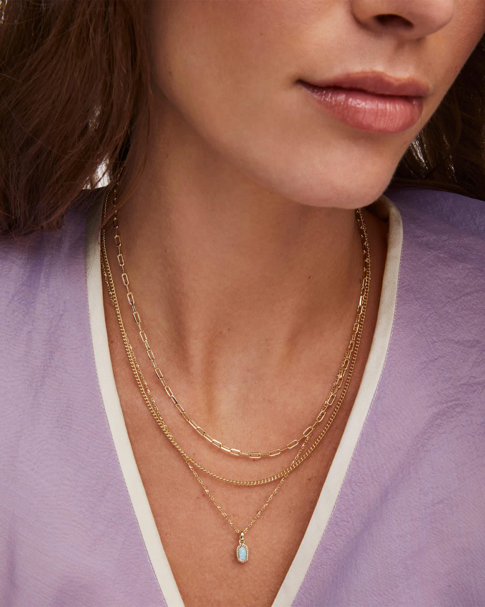 Mini Elisa Gold Triple Strand Necklace Product Image