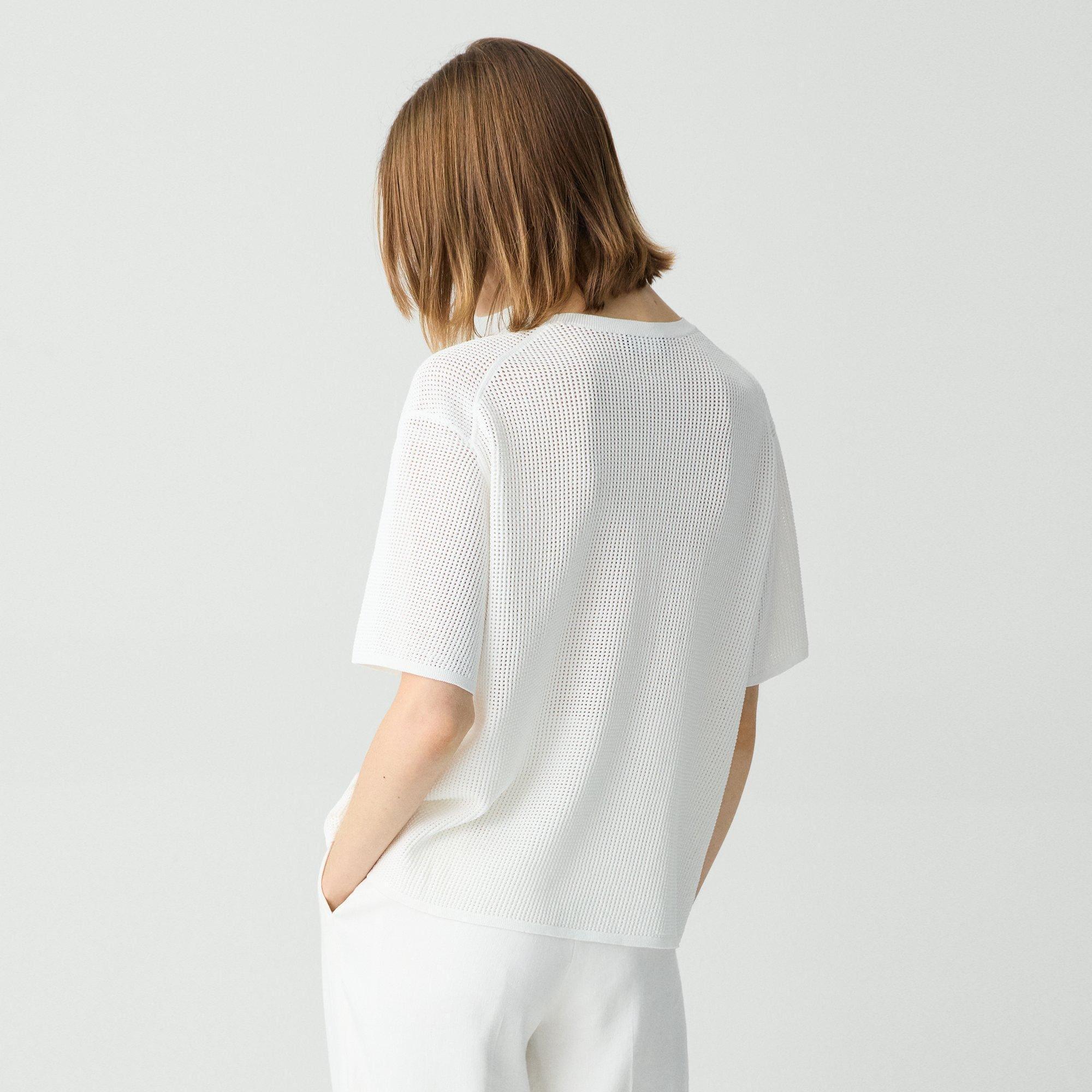 Crepe Knit Pointelle Tee | Theory   Product Image