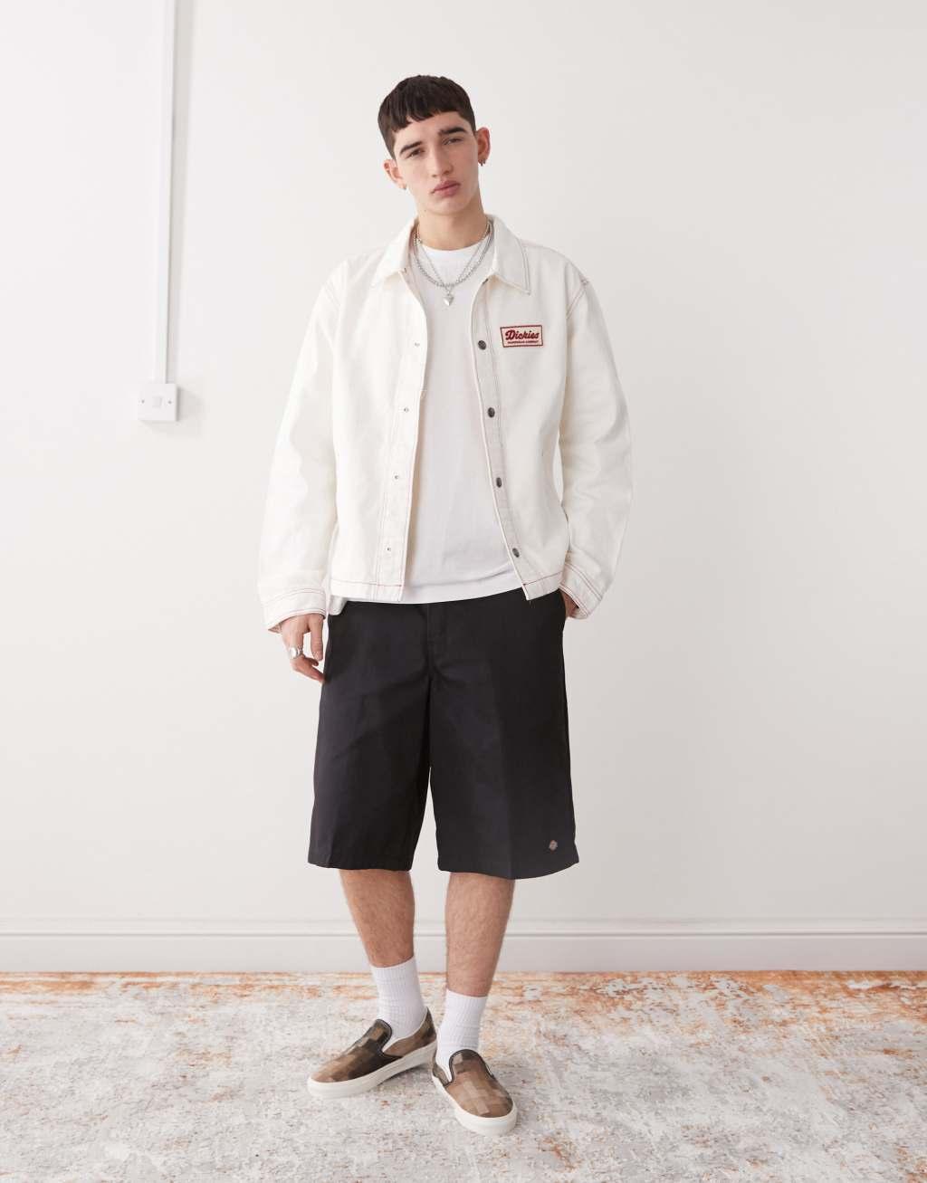 Dickies Lewistown denim jacket in white Product Image