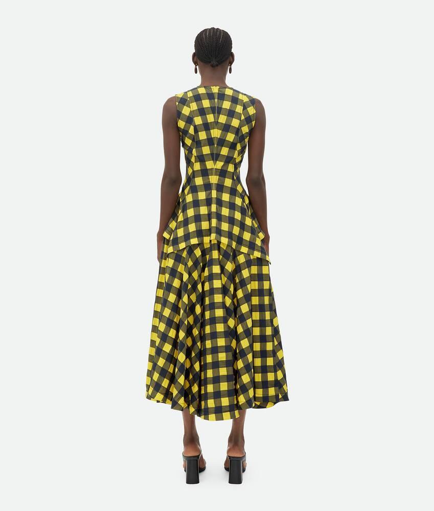 Women's Gingham Cotton Dress in Yellow/shrub/wave Product Image