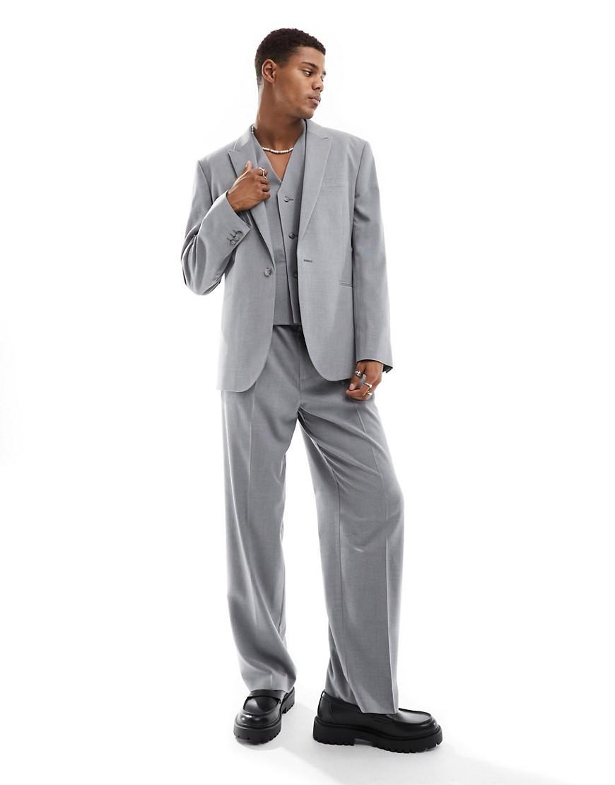 ASOS DESIGN slim suit jacket in gray Product Image