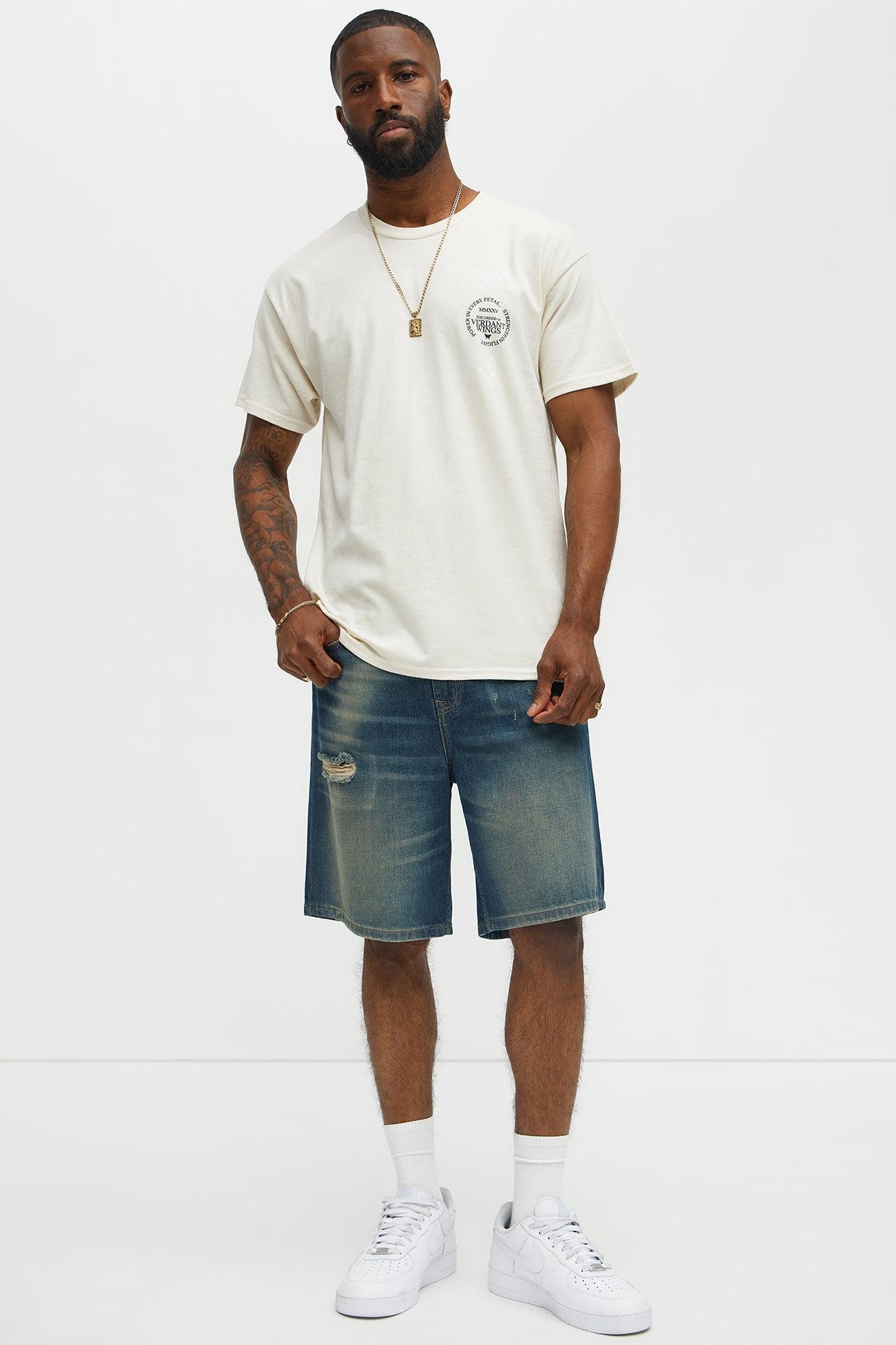 Don't Hate Relaxed Denim Shorts - Dark Wash Product Image