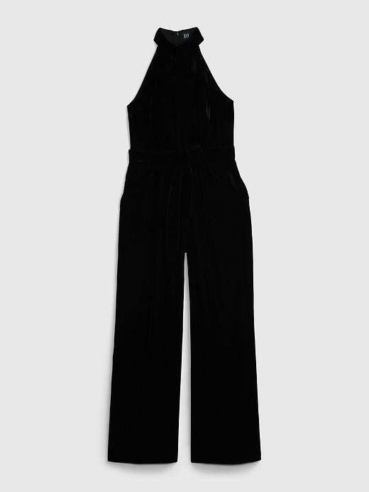Velvet Halter Jumpsuit Product Image