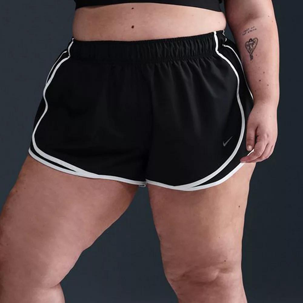 Plus Size Nike Tempo Dri-FIT Mid-Rise 3-in. Brief-Lined Running Shorts, Women's, Size: 1XL, Black White Product Image