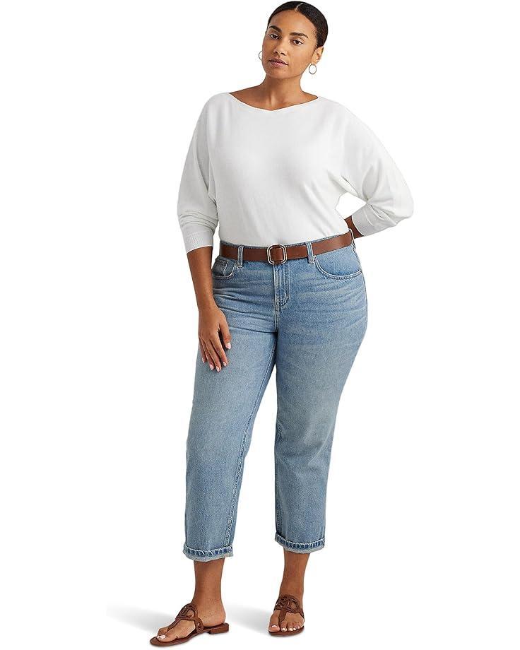 Women's Lauren Ralph Lauren Plus-Size Relaxed Tapered Ankle Jeans Product Image