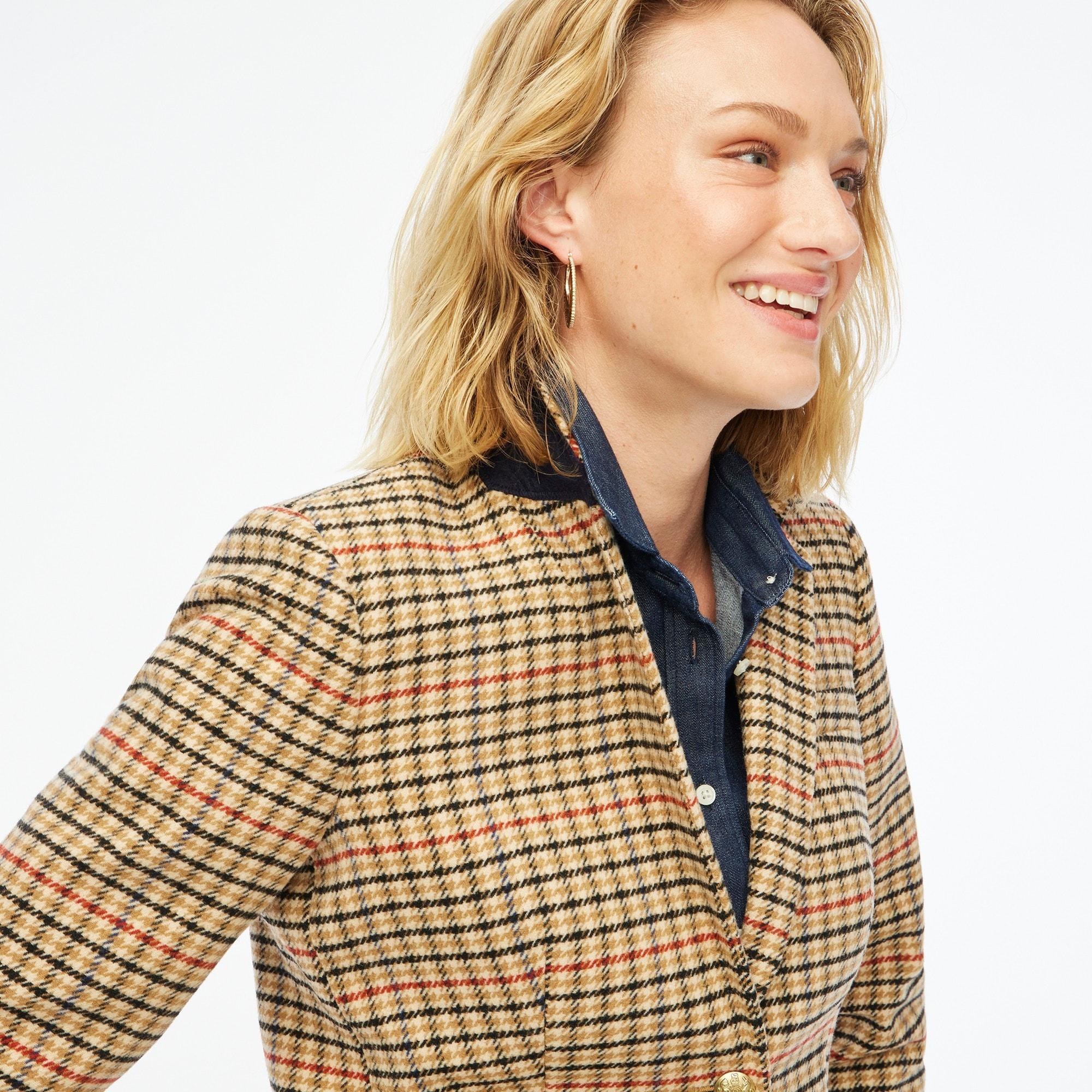 Herringbone wool-blend schoolboy blazer Product Image