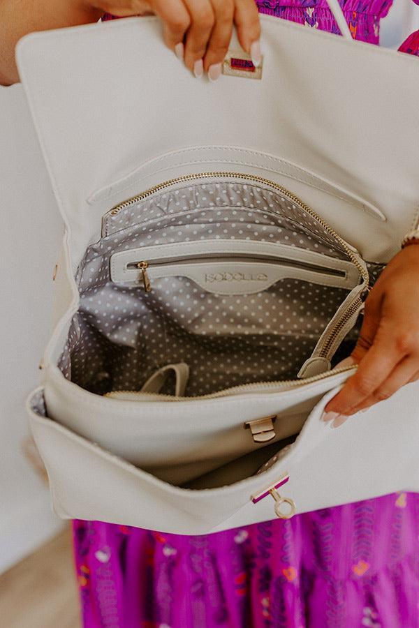 NYC Chic Faux Leather Tote in Ivory Product Image