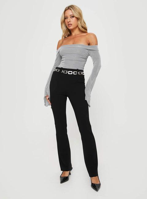 Tullo Off The Shoulder Bodysuit Grey Product Image