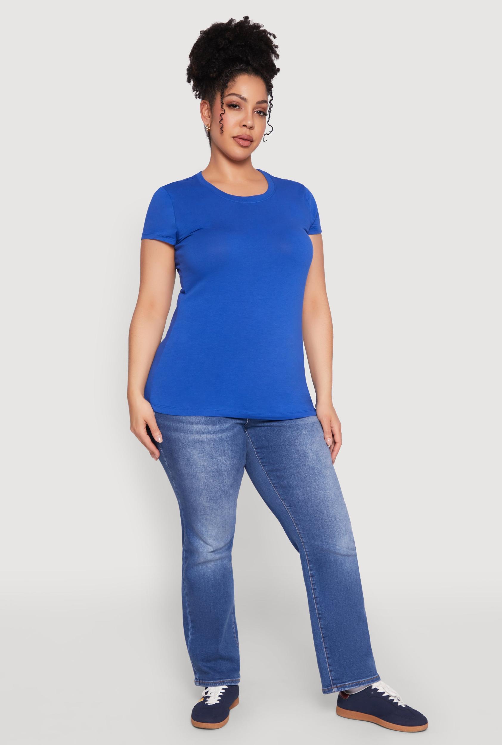 Womens Plus Size Basic Crew Neck Tee Product Image
